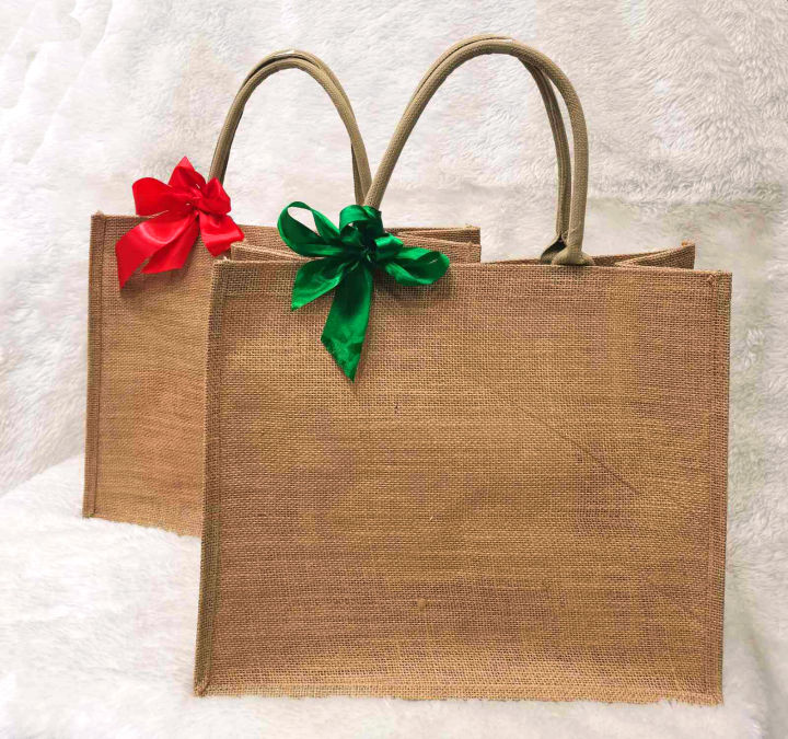 LOWEST PRICE XL Eco Friendly Abaca Tote Burlap Jute Bag Shoulder Bag Pocket  Lock Plain black white