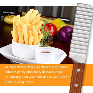 New 1pc Stainless Steel Crinkle Cut Professional Potato Cutter Corrugated Knife Potato Ripple Knife Wave Cutting Tools