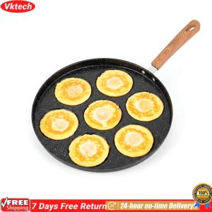 7 Holes Egg Pan with Nonstick Coating Durable Kitchenware for Quick and Easy Breakfast Cooking in Stylish Black Finish