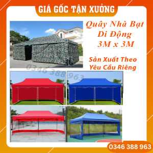 [LÀM THEO YÊU CẦU] BẠT QUÂY 3 MẶT NHÀ KHUNG NHÀ BẠT DI ĐỘNG ĐA NĂNG 3X3 (chưa bao gồm khung và bạt mái)