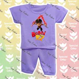 Setelan Kaos Anak Perempuan Dan Cowok KARTUN BOBOI BOY UMUR 6 BULAN - 10 TAHUN