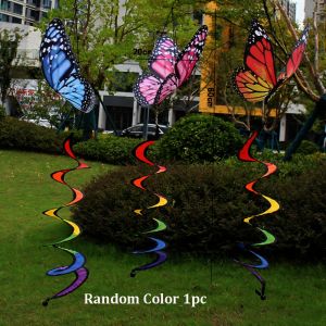 SJJL Colorful 3D Dimensional Windmill No Toxic Hanging ClothPlastic Rotate Windmill Part  Rainbow Butterfly Spinning Windmill Outdoor Childrens Toys