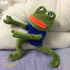 Sad Frog Plush Doll frog toy 45cm Funny Pepe Stuffed Pillow for Children