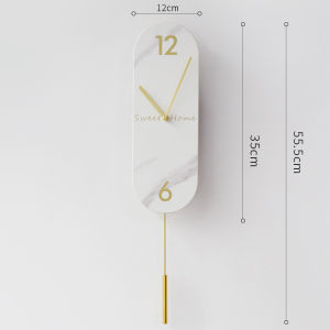 Minimalist Nordic Series Swing Wall Clock Hot Sale Fair-faced concrete Art Home Living Room Clock Simple Retro Creative INS Wall Decoration 35*55.5cm