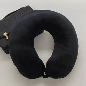 Plain Color U-Shaped Neck Pillow for TravelMemory Foam Nap Pillow for Office School with Storage Box