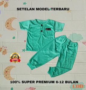 Setelan Baju Bayi Celana Bayi 6-12 Bulan Terbaru 100% Premium variasi wangki
