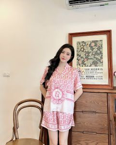 Bộ pyjama nữ áo cộc tay quần đùi chất lụa satin cao cấp Xumaki Store E010505