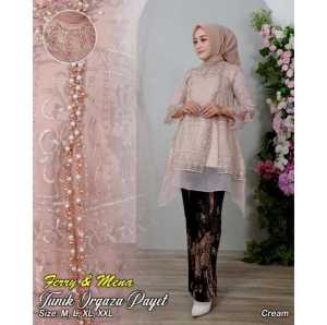 STELAN DAN ATASAN TUNIK ORGANZA PAYET/KEBAYA ORGANZA/KEBAYA DEWASA