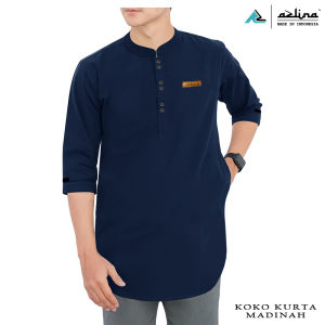 Koko model terbaru bahan adem katun madinah import tangan 3/4 fashion muslim kurta AZLINA