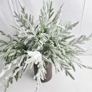 2026 popular Christmas decoration simulation flocking pine branches simulation plant pine needles Christmas DIY decoration scene cloth