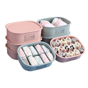 กล่องเก็บชุดชั้นใน กล่องชุดชั้นใน ที่เก็บชุดชั้นใน กล่องเก็บถุงเท้า กล่องเก็บเสื้อผ้า มีฝาปิด มี 3 สี ให้เลือก ที่ใส่ชุดชั้นในแบบช่อง