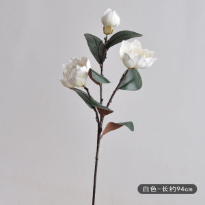 Artificial Magnolia Flower Branch EVA Real Touch Magnolia Long Stem Fake Flower Home Decor
