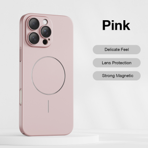 Sanptoch For Magsafe Slim Matte Phone Case For iPhone 16 / 15 / 14 / 13 Pro Max Frosted Anti-Fingerprints Cover Built in Glass Lens Film For iPhone 16 Pro Max Light & Thin Protection Casing