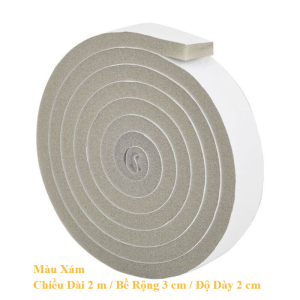 Cuộn Băng Keo Xốp Dài 2 Mét  dán khung cửa gỗ lấp kín khe hở cách âm chống thoát nhiệt bớt ồn vành loa xốp