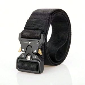 Mens Tactical Belt Adjustable Nylon Webbing with Polymer Buckle forHiking/Camping/Outdoor