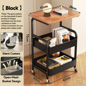 Specool® Metal Trolley Storage Rack With Wheels Home Bedroom Kitchen Corner Organizer Mobile Rack