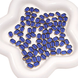 10pcs 6x9mm Multiple Color High Quality Glass Gold Edge Rectangle Shape Beads for for DIY Necklace Bracelet Earring Jewelry Crafts Making