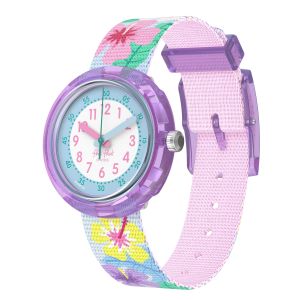 Flik Flak Hibiskiss (FPNP186) Purple RECYCLED PET Kids Watch