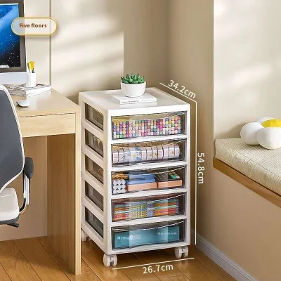 Cabinet Drawer with Wheels Multi-layer Drawer Organizer Storage Box Stationery Rack Plastic Drawer