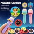 Baby Slide Projector Torch Cartoon Projector Flashlight Baby Toys Children Education Toys Animal Pattern Baby Puzzle Teaching Flashlight Children Glow Projection Cognitive Flashlight  LED Flashlight. 