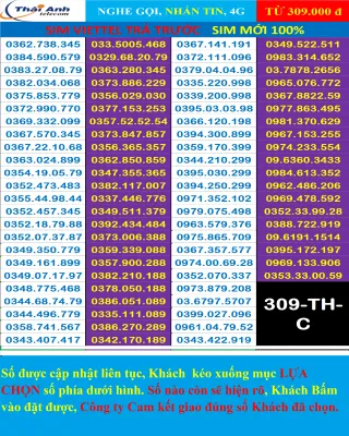 Sim đẹp Viettel Trả trước chính hãng -Chọn số - Nghe gọi Nhắn Tin 4G Chưa Kích hoạt Sim mới 100% Chưa đứng tên ai và chưa làm bất cứ dịch vụ nào Sim gói cước Tomato và kèm theo nhiều gói 4G