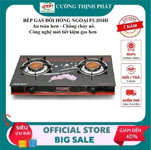 Bếp gas đôi Hồng Ngoại Fujishi H07 - Mặt kính cường lực - Công nghệ mới tiết kiệm gas - Bảo hành chính hãng 2 năm