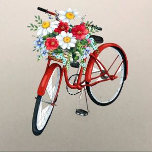 Hình ủi nhiệt in áo-Hình XE ĐẠP THÙY CHI-Hình in trang trí áo quần đẹp mêliche đi vết dơ trên vải-In trực tiếp lên áovải bằng bàn làbàn ủi rất đẹp.