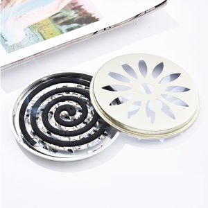 Japanese Original Stainless Steel Mosquito Coils Holder with Fireproof Cover Mosquito Coil Plate Sandalwood Coil Bird Cage Design Holder
