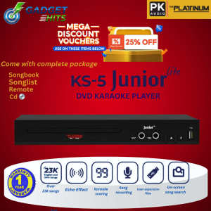The Platinum Junior Lite KS-5 DVD Karaoke (Black) with Free Wired Mic - VOLUME 32 UPDATED CD