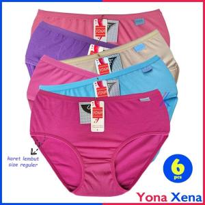6pcs Celana Dalam Wanita Dewasa Katun Reguler - Pola Besar