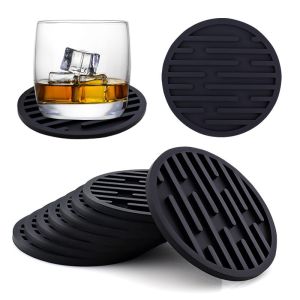 Nordic Round Woven Placemats Cotton Yarn Gradient Dining Table Mats Disc Bowl Pads Heat Resistant Drinks Coasters