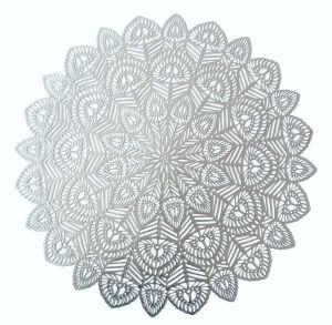 Tấm lót đĩa hình tròn Vinyl kim loại loftyan để trang trí bàn ăn