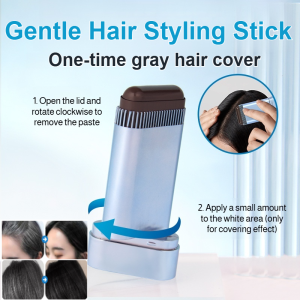 Hair Coloring Stick With Comb Teeth Natural Waterproof Sweat-Proof Longlasting Color Hair Dye Pen Covering White Hair