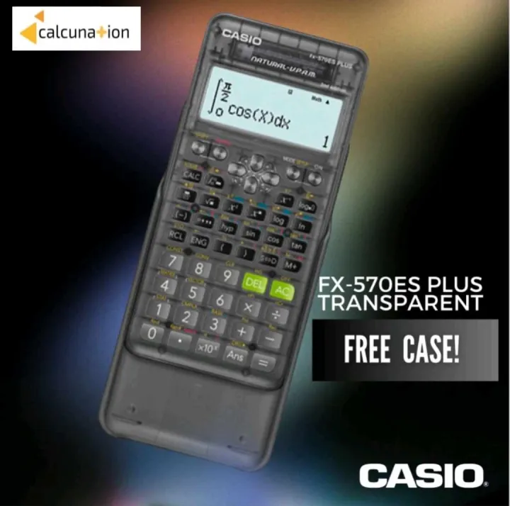 Casio Fx570es plus 2nd edition scientific calculator in TRANSPARENT Casing