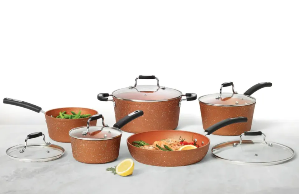 Heritage The Rock Copper Essentials Cookware Set, Non-Stick