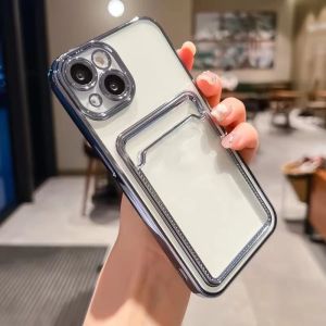 Ốp Điện Thoại TPU Mềm Có Ngăn Đựng Thẻ Cao Cấp Cho iPhone 15 14 13 12 11 Pro Max Plus X XS Max XR 6 S 7 8 Plus