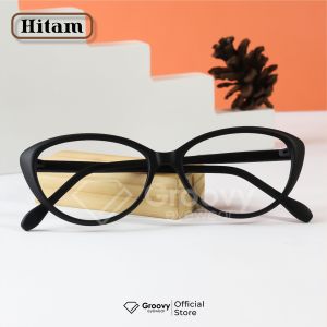 Groovy Eyewear - Kacamata Ella Cat Eye Plastik Minus Blueray Antiradiasi Gadged