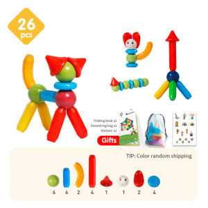 Romboss 26/48/78/101/136pcs Magnetic Constructor Blocks Set Building Block Game Big Size DIY Magnet Stick Rod Montessori Educational Toys For Children Gift