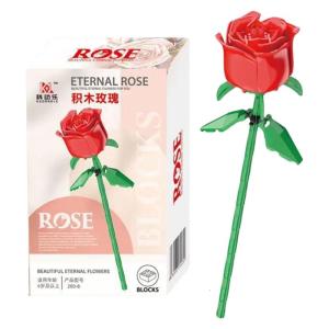 Rose Flower Bouquet Building Blocks Creative Artificial Flower Set for Relaxation Great Birthday Gift Home Decors