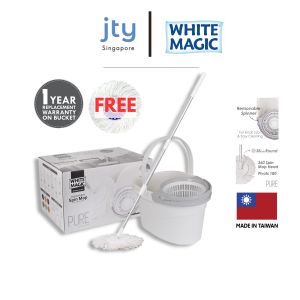 White Magic Pure Spin Mop Set (2 Heads with no Extension)