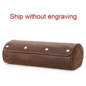 CONTACTS FAMILY Vintage Watch 3 Slot Leather Case Roll Mens Watch Storage Rack Display Jewelry Bracelet Gift