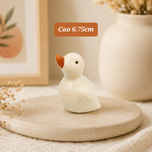 Trang trí sân vườn - Vịt nhí trắng dáng đứng cao 6.5cm - VITNHITRANGDUNG1
