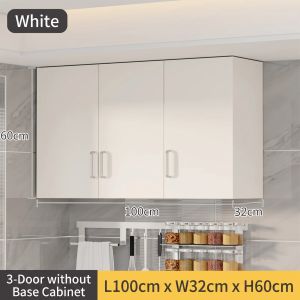 ROOSIO Furniture Wall Mounted Storage Cabinet – 4-Door Multi-Purpose Hanging Organizer for Kitchen Bathroom & Small Condo Space