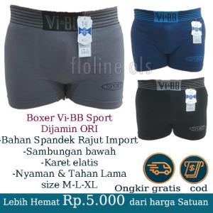 Floline OLs- Paket 3pcs CD Celana/ Pakaian Dalam Boxer Pria V&B Corak Premium Murah berkualitas Stay At home