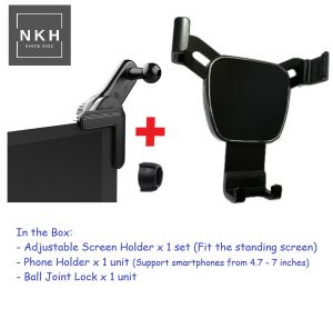 Car Phone Holder for Display Stand Monitor Screen adjustable Pemegang Telefon Kereta untuk Paparan Stand Monitor Skrin