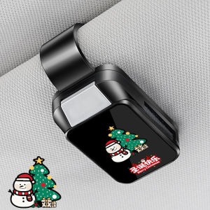 ABS Multifunctional Car Glasses Clip Sun Visor Sunglasses Holder Storage Clip Portable Glasses Holder Universal Eyeglasses Hanger For Car New Year Gift Decoration Santa Claus Snowman Christmas Tree Snowflake