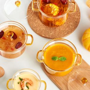 CHENJIE Glass Soup Pot -proof Thickened Glass Stockpot Saucepan Transparent Cooking
