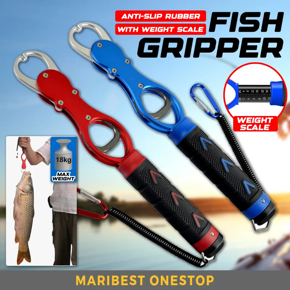 Fish Gripper With Weight Scale Fish Lip Gripper Fishing Penyepit Ikan Fish  Clamp Grip Plier Playar Mancing Fishing Plier