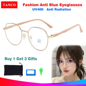 TANCO 3015 Fashion Anti Blue Eyeglasses for Women Anti-UV Glasses Korean Style Girls Eyeglasses UV400 Lens Anti Radiation Metal Frame