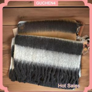 GUCHEN4🎀 Sang trọng giả cashmere phụ nữ Khăn mùa đông dày ấm sọc CAPE kết thúc tốt đẹp nữ tua dài chiếc khăn ấm kỳ nghỉ Quà Tặng